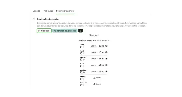 Schedule management and vacation mode for your Spa center