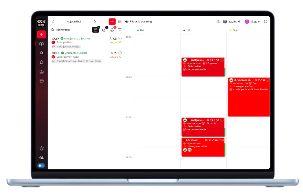 Reservatoo Agenda sur Ordinateur Portable